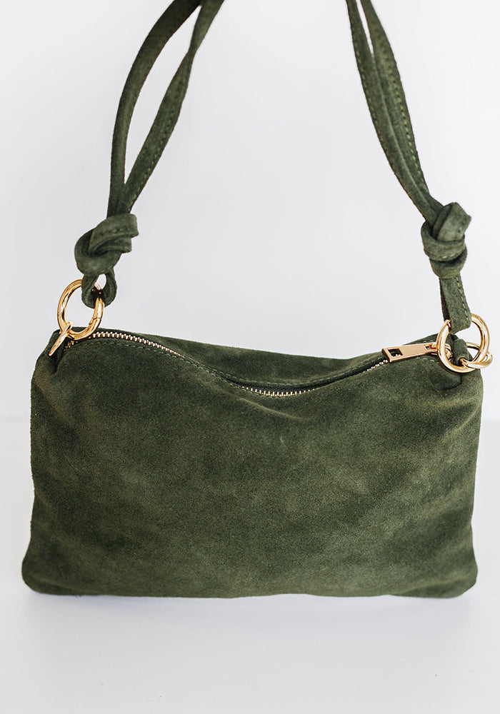 Suede Forest Green Bag