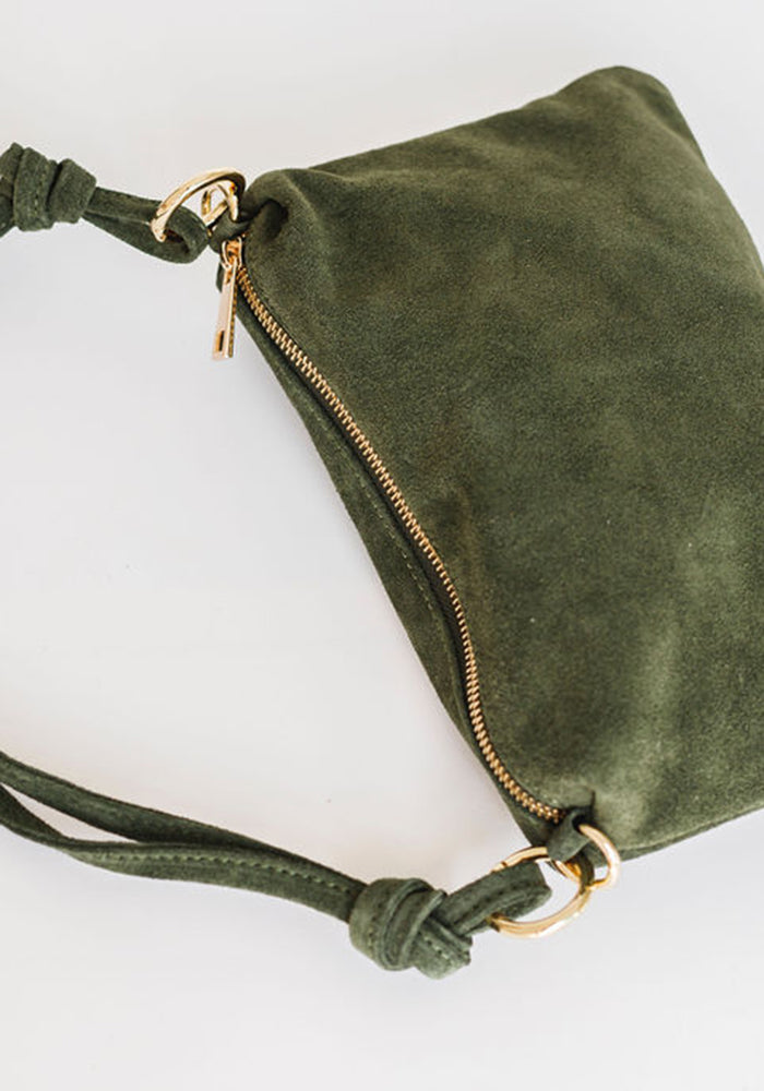 Suede Forest Green Bag