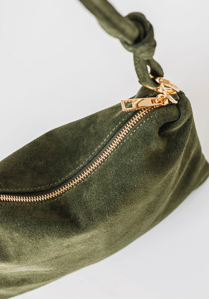Suede Forest Green Bag