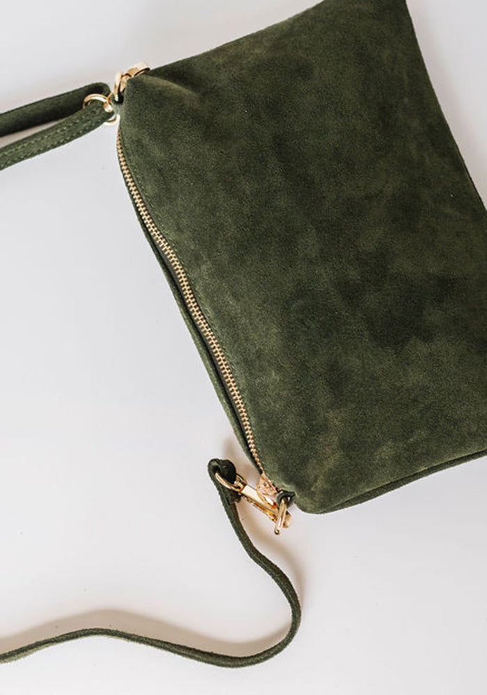 Suede Forest Green Bag