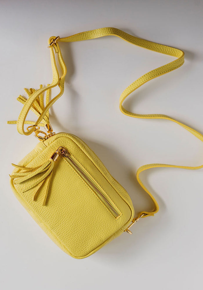 Pia Leather Bag | Yellow
