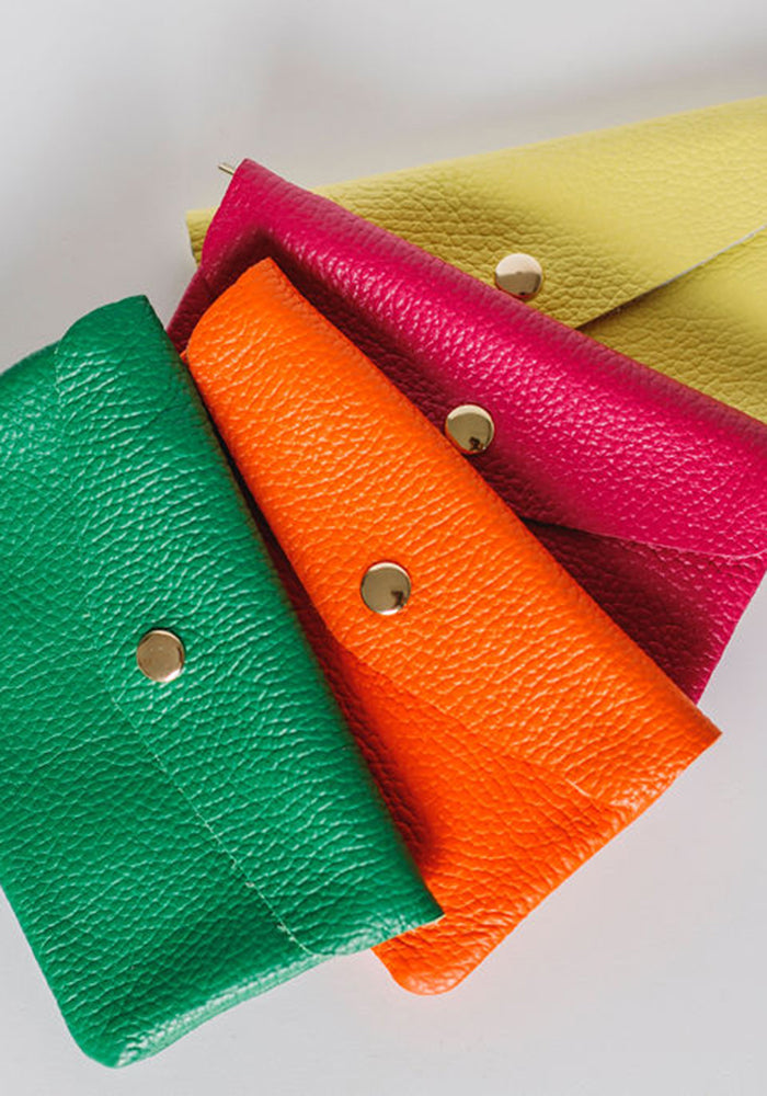 Medium Summer Leather Wallet | Orange