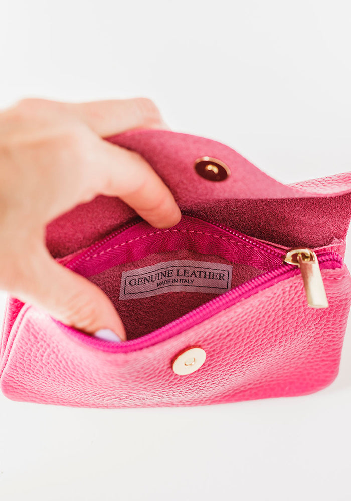 Medium Summer Leather Wallet | Fuchsia