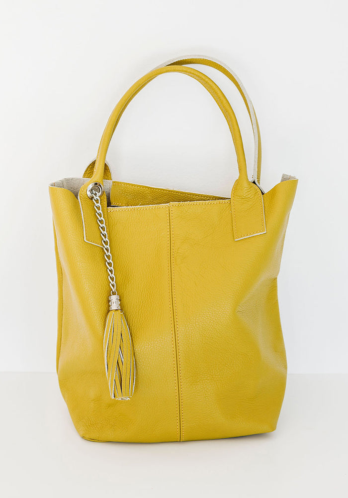 Macy Leather Tote | Pistachio