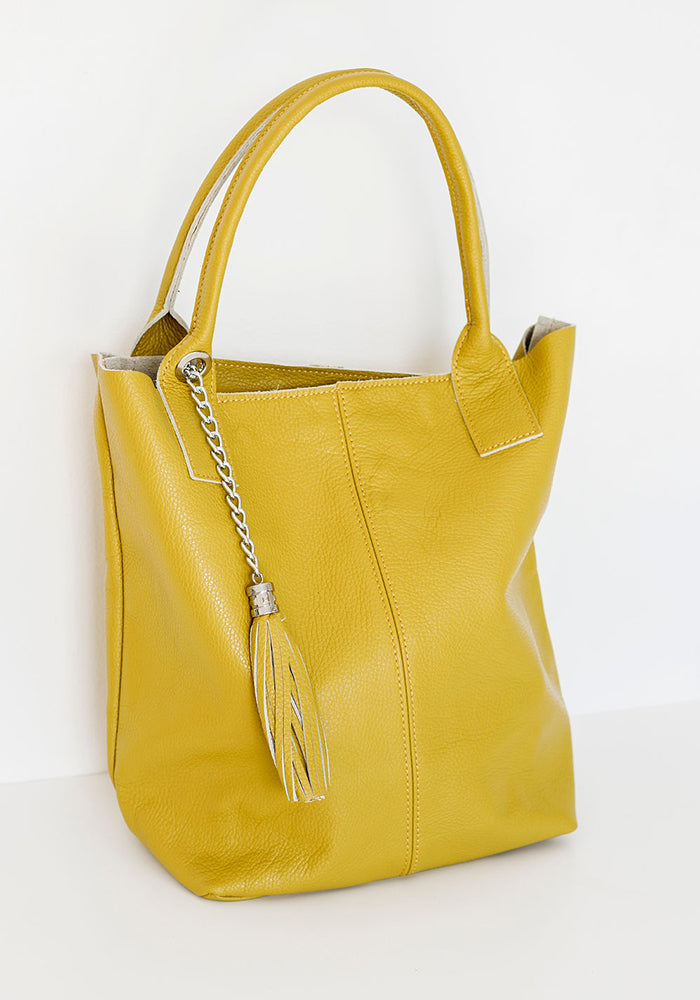 Macy Leather Tote | Pistachio