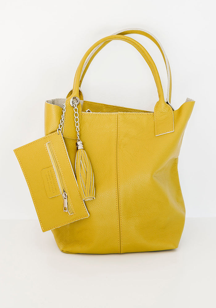 Macy Leather Tote | Pistachio
