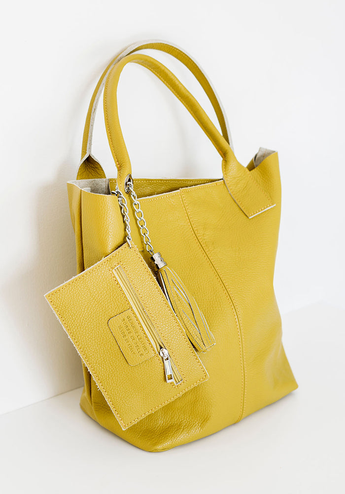 Macy Leather Tote | Pistachio