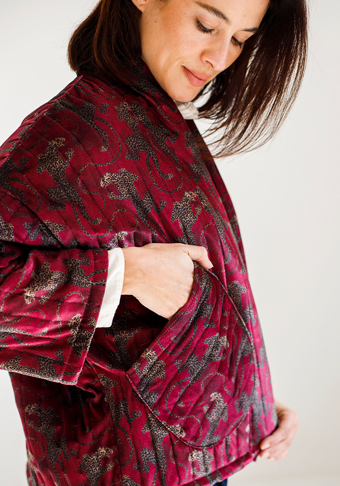Velour Kimono Styled Jacket