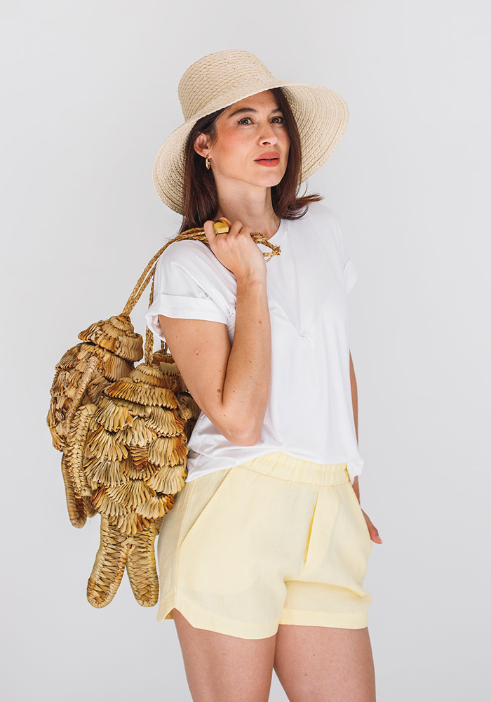 Jessie Linen Twill Shorts | Pale Yellow
