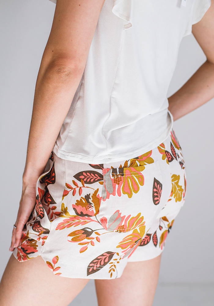 Jessie Linen Twill Shorts | Floral