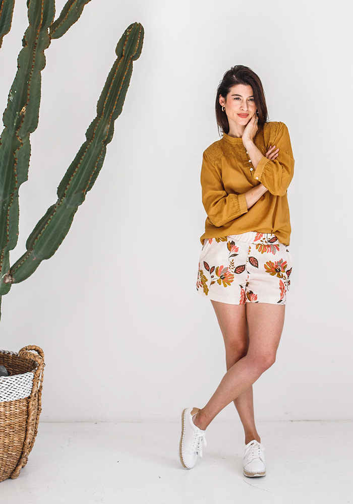 Jessie Linen Twill Shorts | Floral