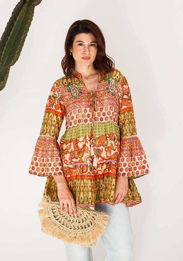 Baby Doll Blouse | Autumn Paisley
