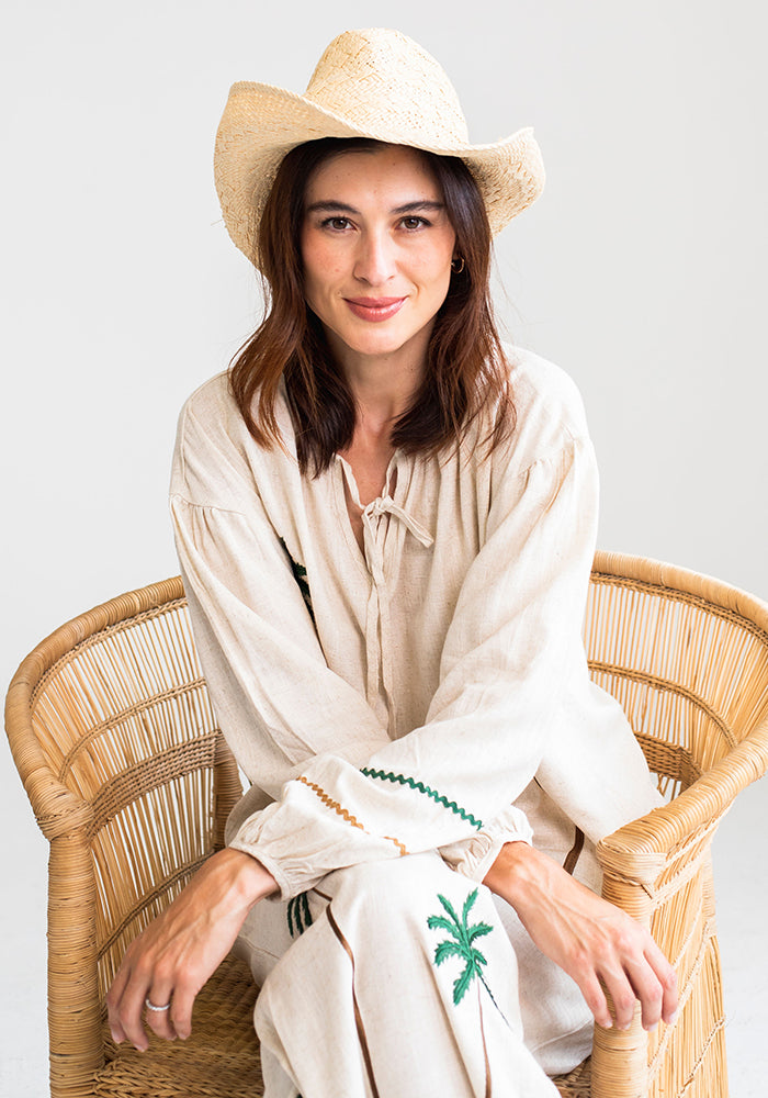 Linen Palm Top | Ecru