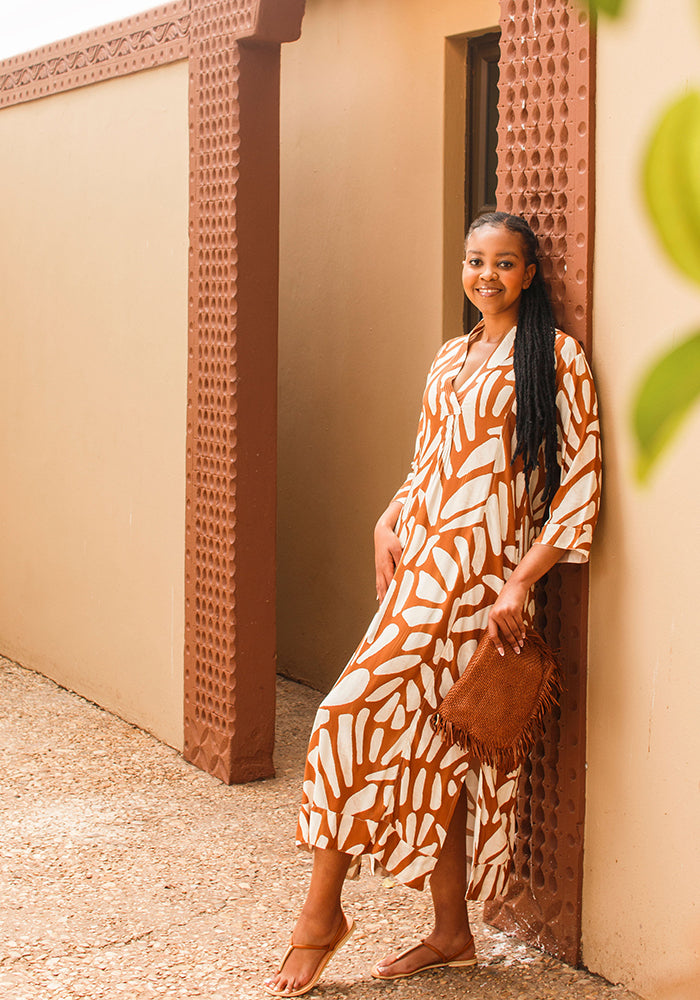 Tunisia Kaftan | Brown Tile
