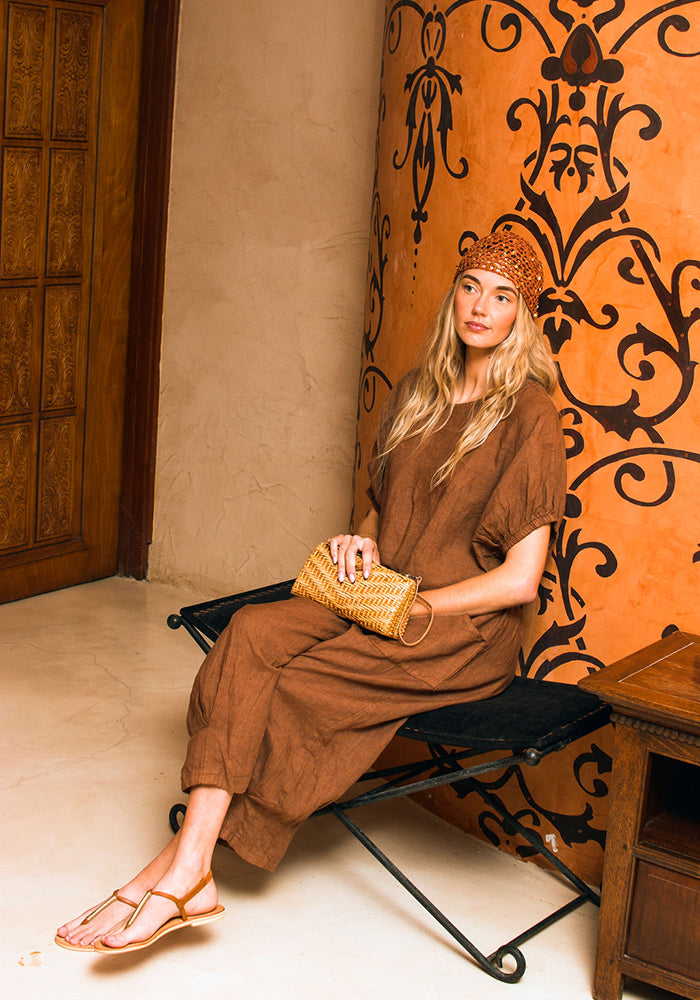 Sereno Linen Pants | Brown
