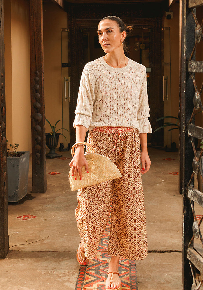 Ethnic Pants | Brown Fan