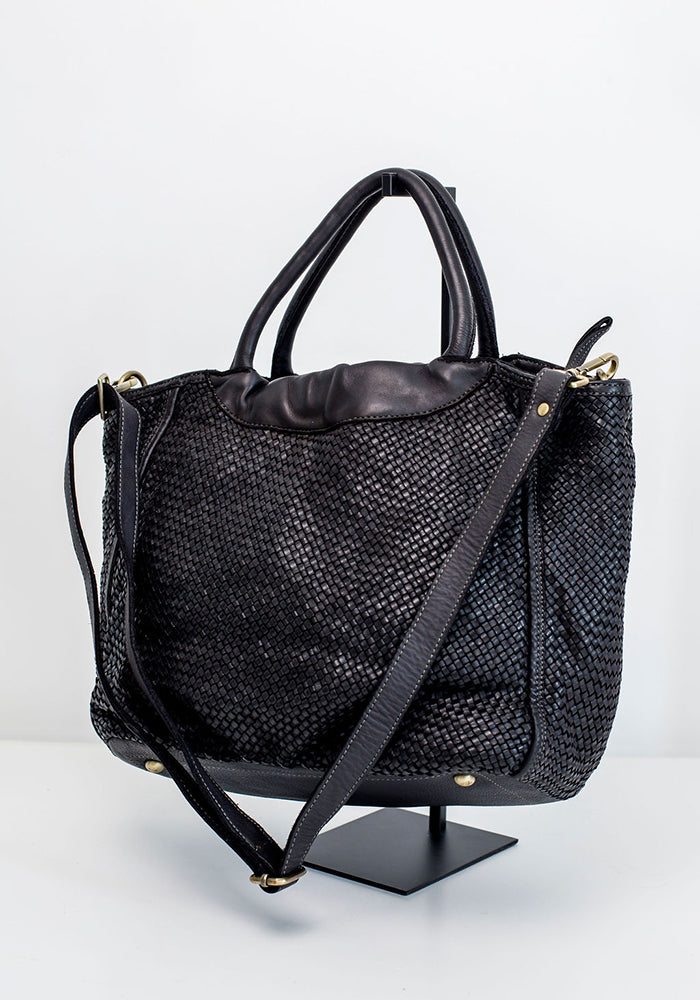 Pippa Woven Tote | Black
