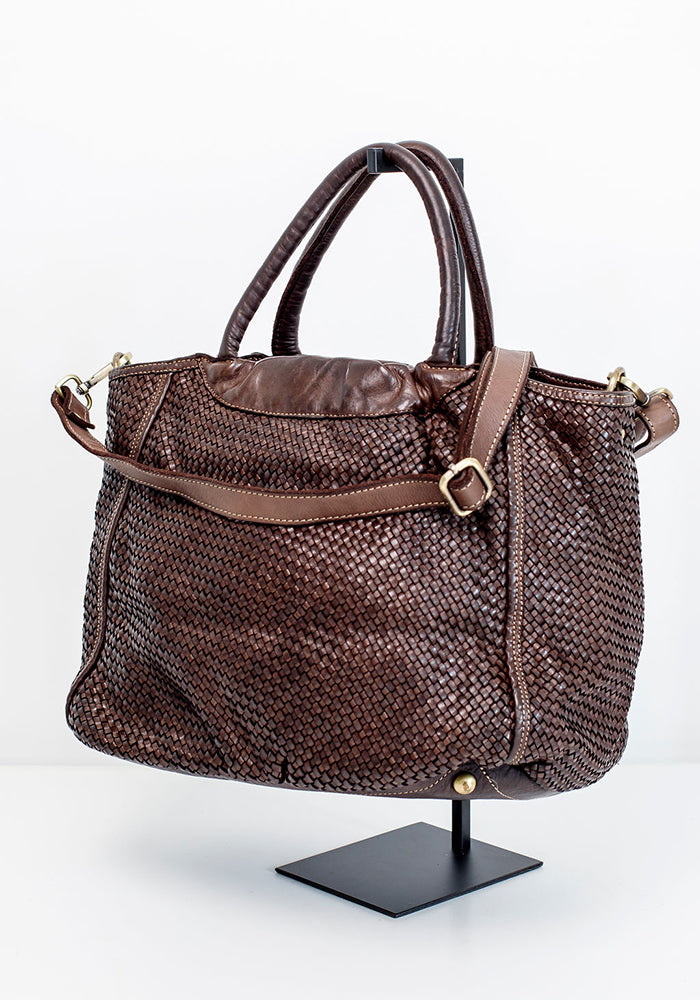 Pippa Woven Tote | Choc