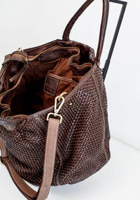 Pippa Woven Tote | Choc