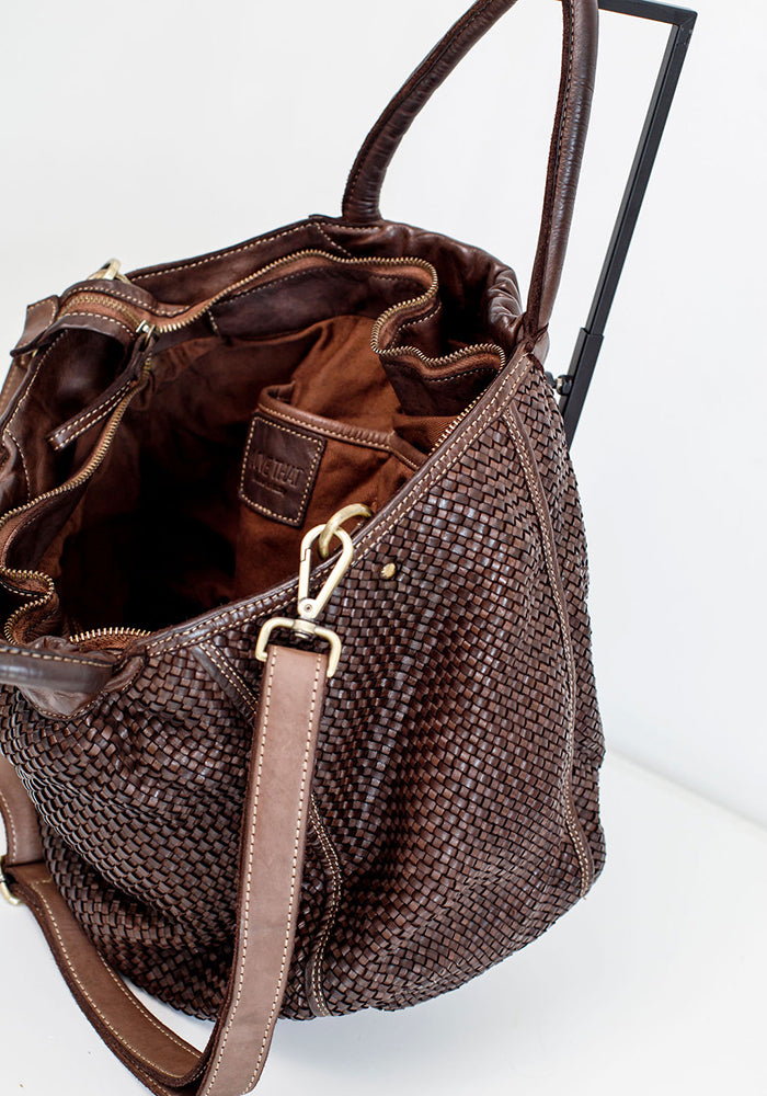 Pippa Woven Tote | Choc