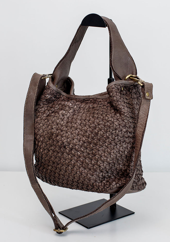 Jade Woven Bucket Bag | Coffee