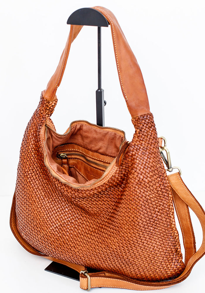 Biddy Medium Woven Sling | Cognac