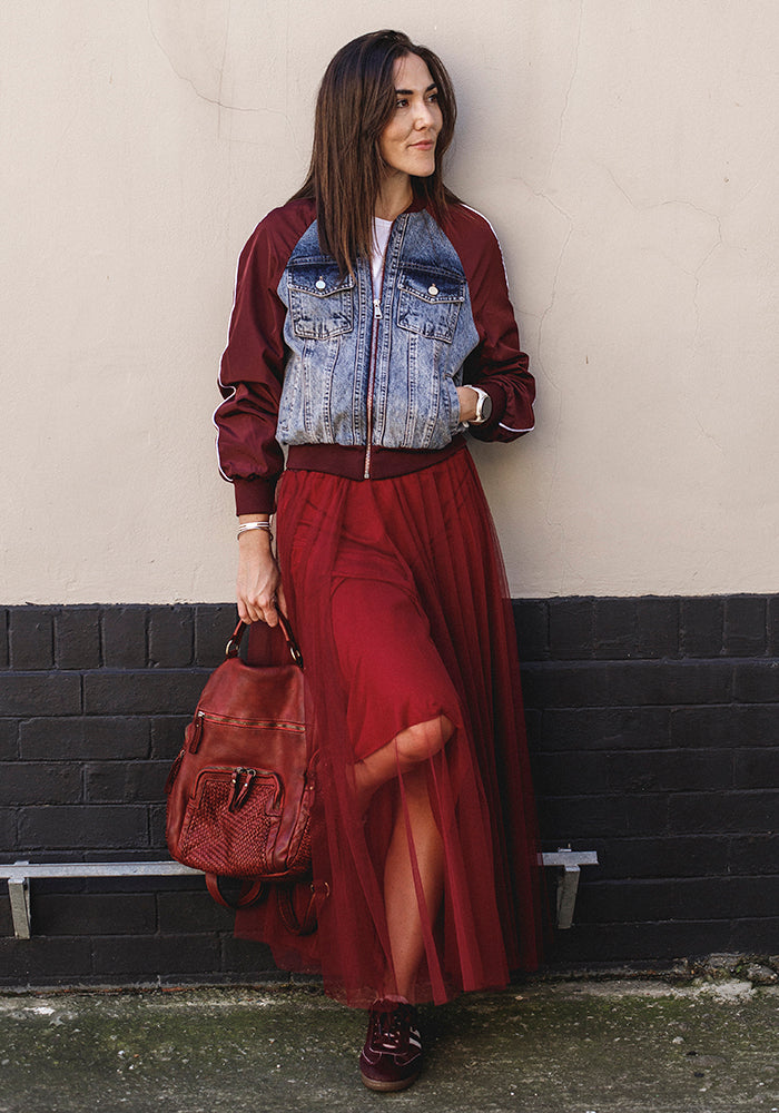 Cropped Bomber Jacket | Blue