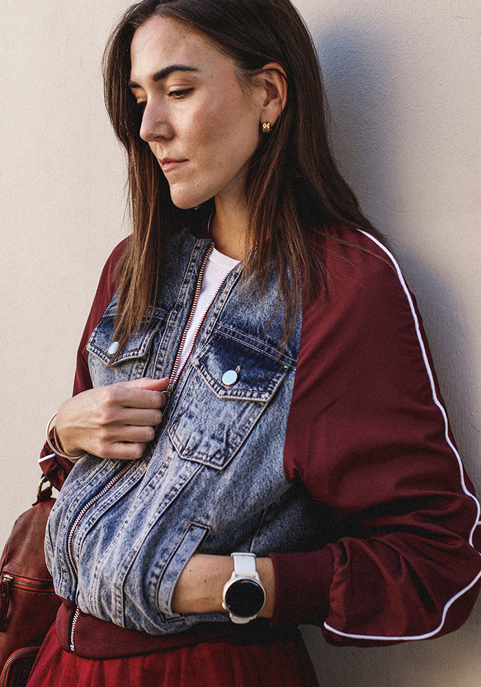 Cropped Bomber Jacket | Blue