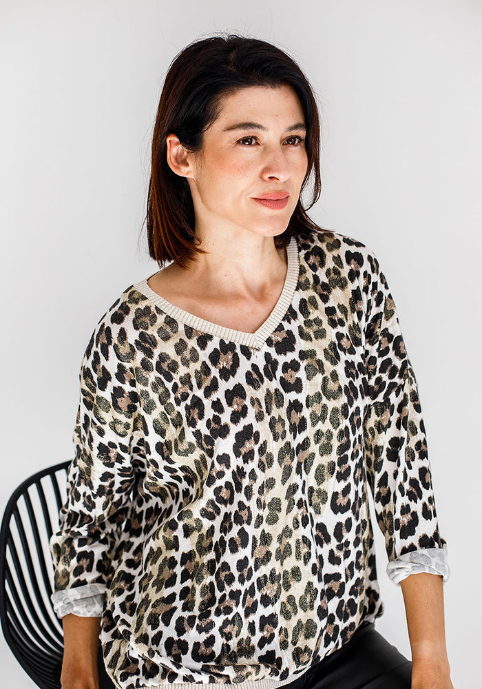 Shimmer Animal Knit | Cream