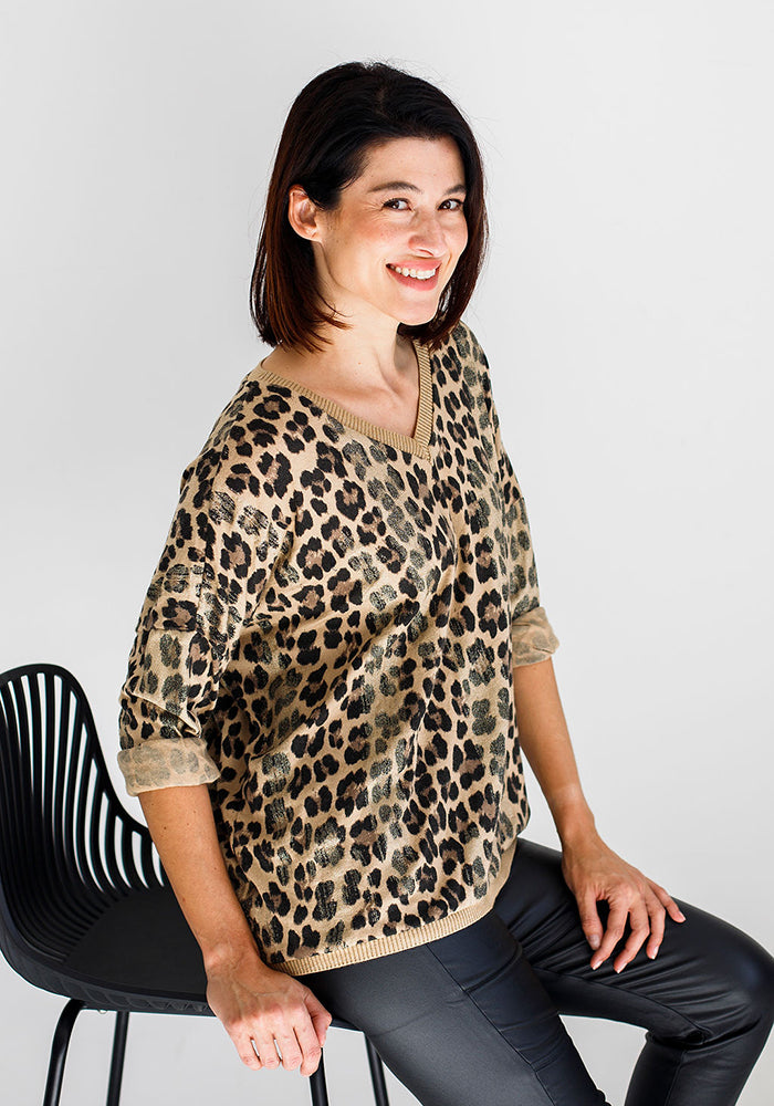 Shimmer Animal Knit | Gold