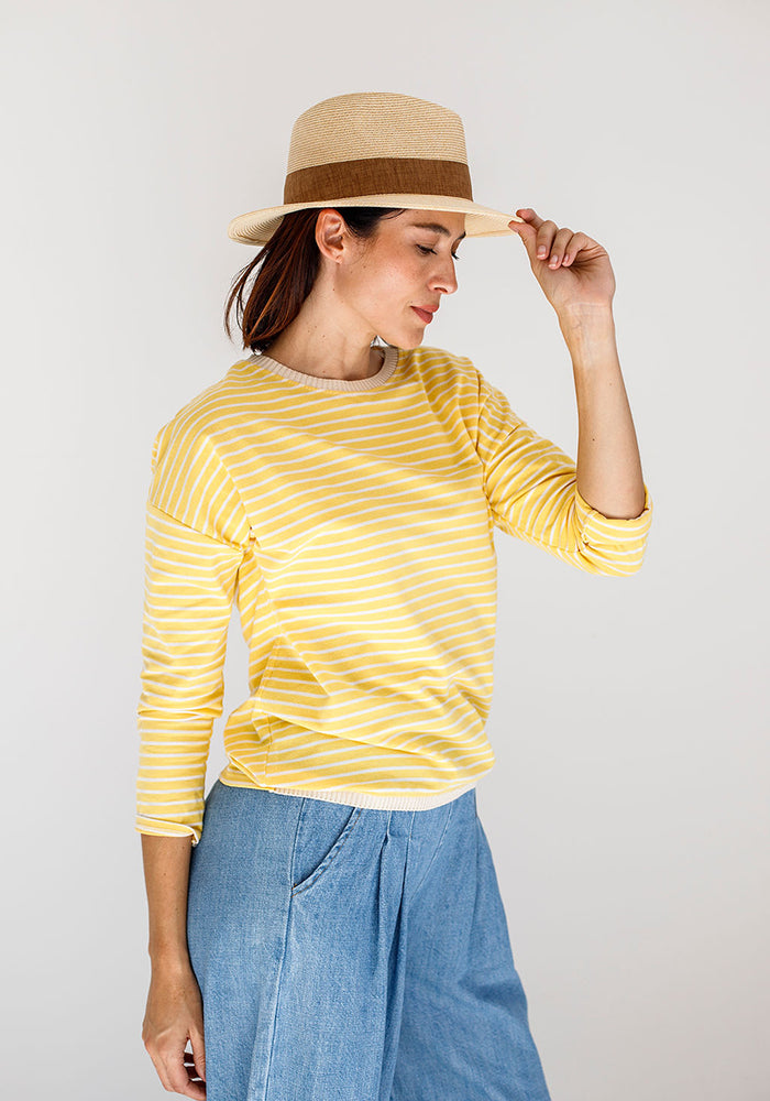 Nicky Striped Basic Long T | Yellow