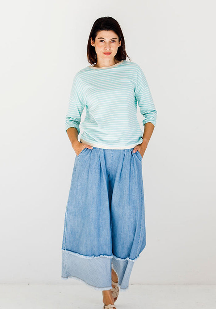 Nicky Striped Basic Long T | Mint