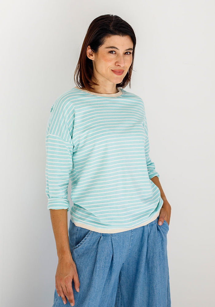 Nicky Striped Basic Long T | Mint