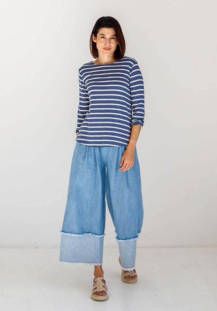 Lee Basic Striped Long T | Navy