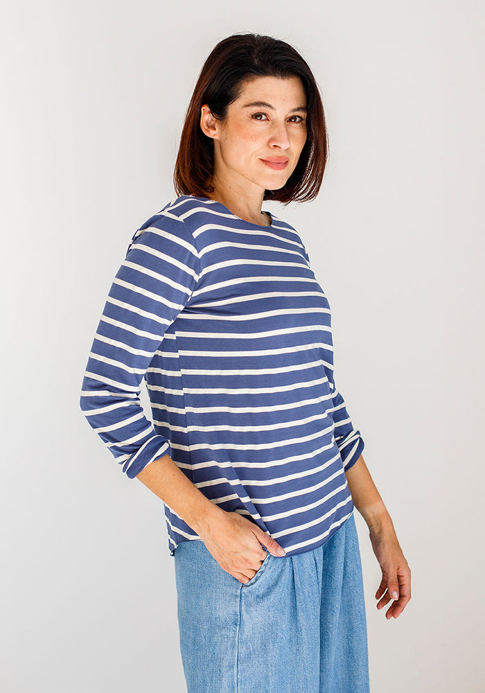 Lee Basic Striped Long T | Navy