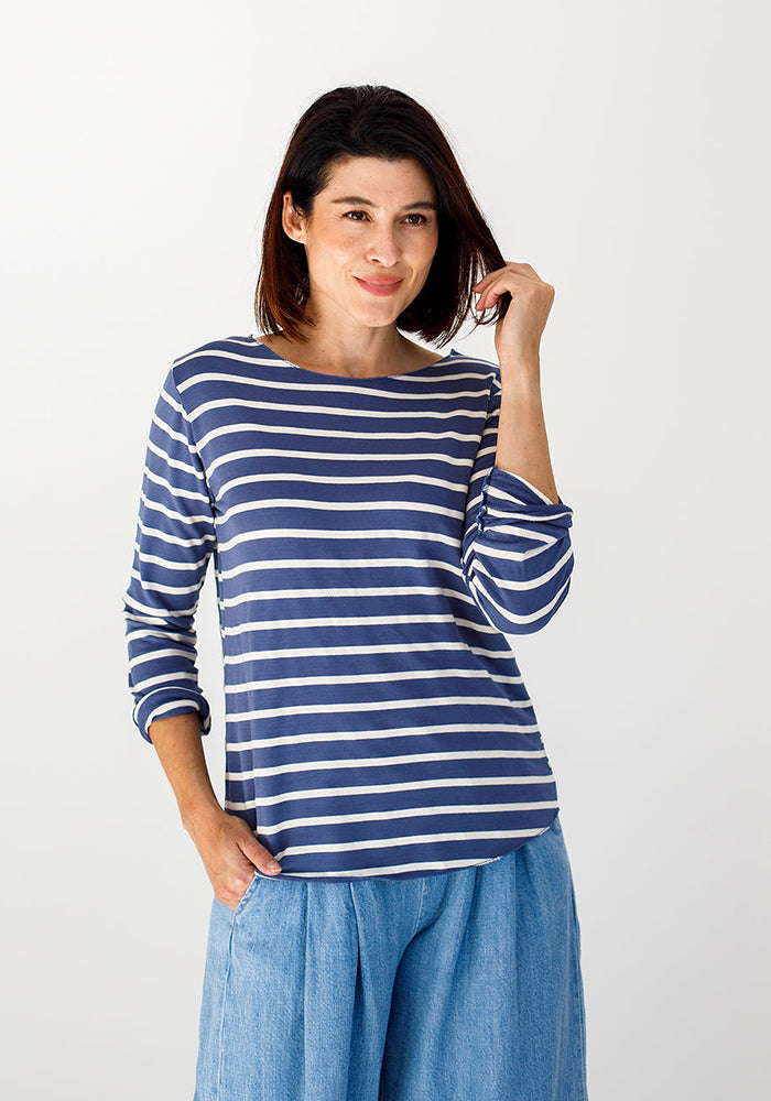 Lee Basic Striped Long T | Navy