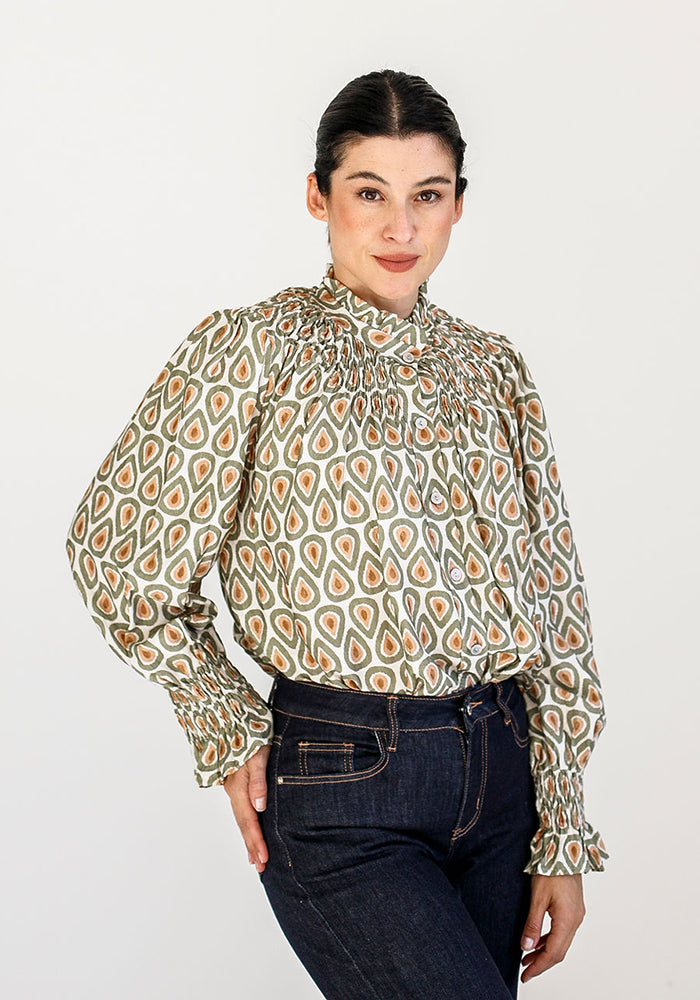 Clara Blouse | Olve, Beige & Ecru