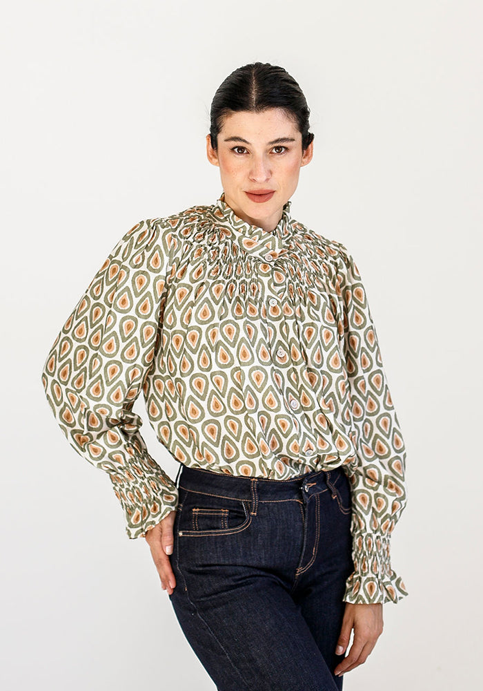 Clara Blouse | Olve, Beige & Ecru