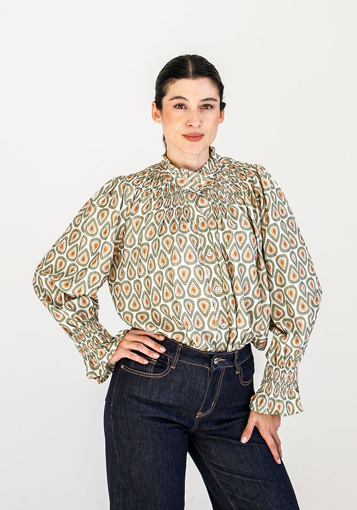 Clara Blouse | Olve, Beige & Ecru