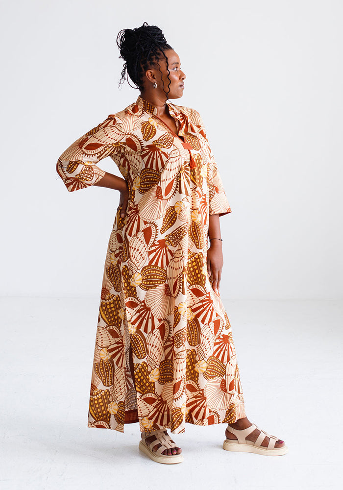 Amelia Africa Calls Maxi Kaftan | Sunset Shell