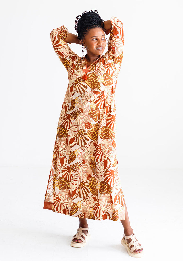 Amelia Africa Calls Maxi Kaftan | Sunset Shell