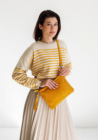 Stripe Cotton Blend Knit | Yellow