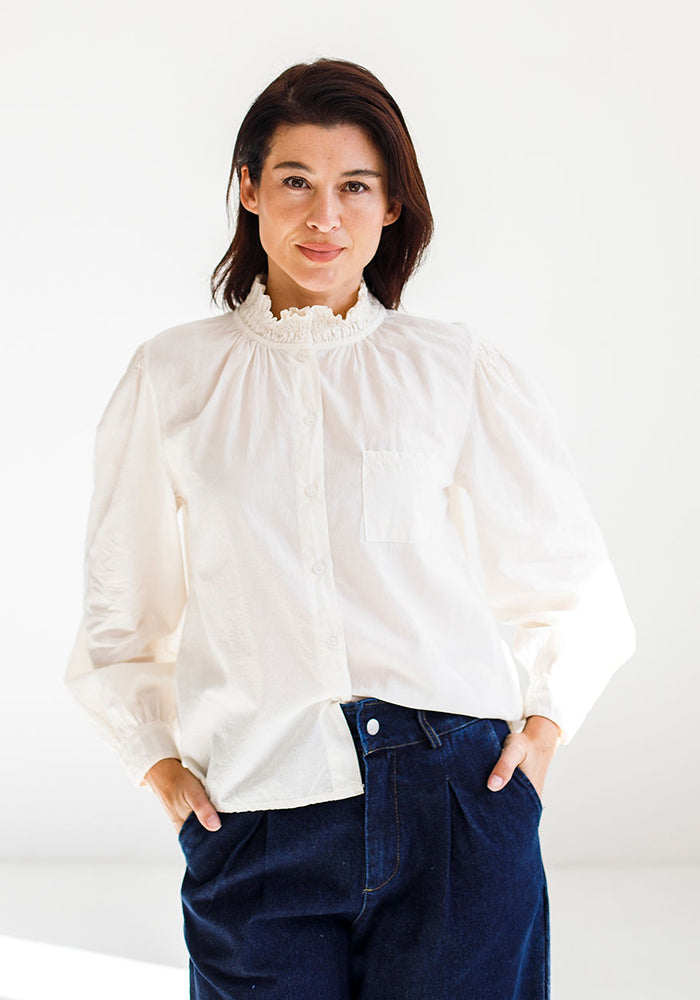 Charleston Ruffle Blouse | Ecru