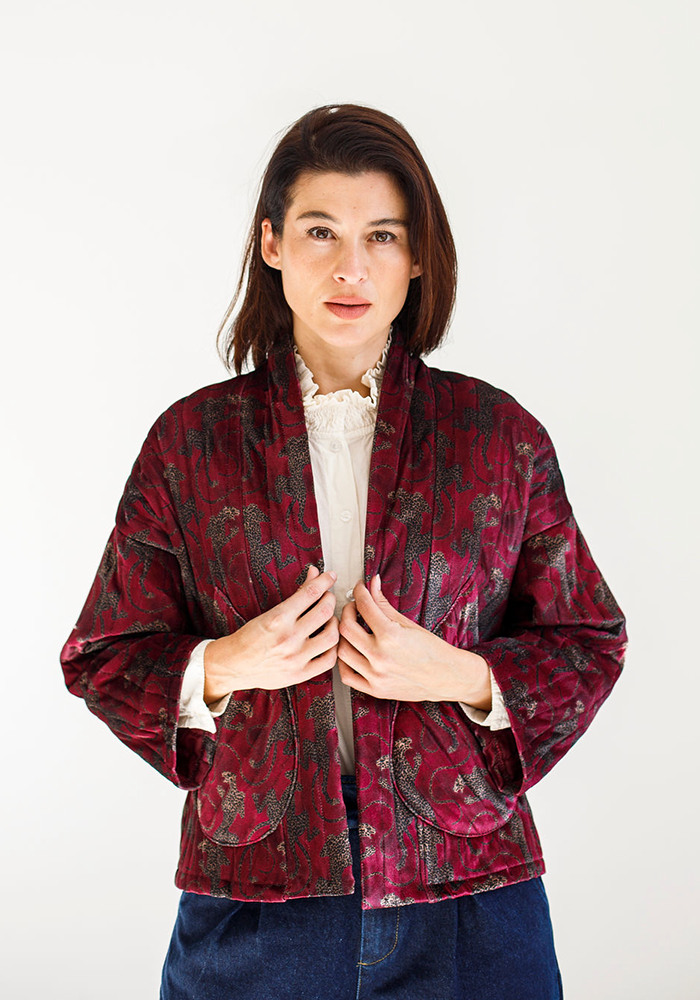 Velour Kimono Styled Jacket