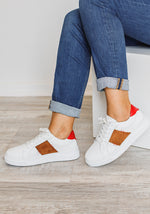 Suede Sneakers | White & Red