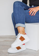 Suede Sneakers | White & Red