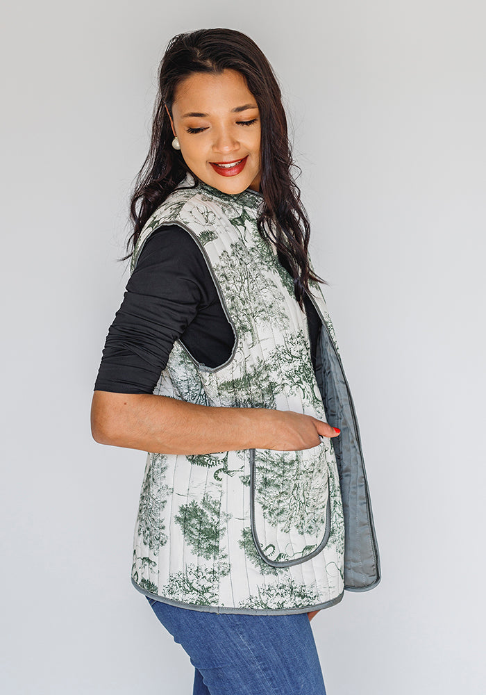 Quilted Gilet | Green