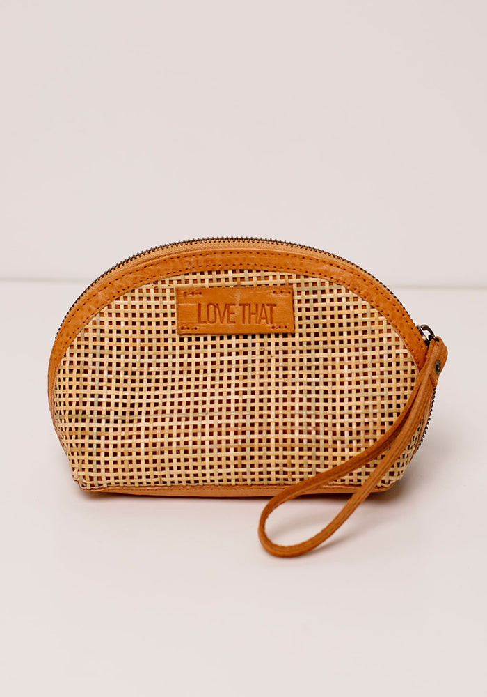 Rattan Cosmetics Bag | Tan