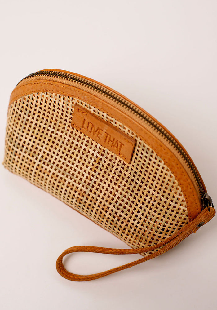 Rattan Cosmetics Bag | Tan