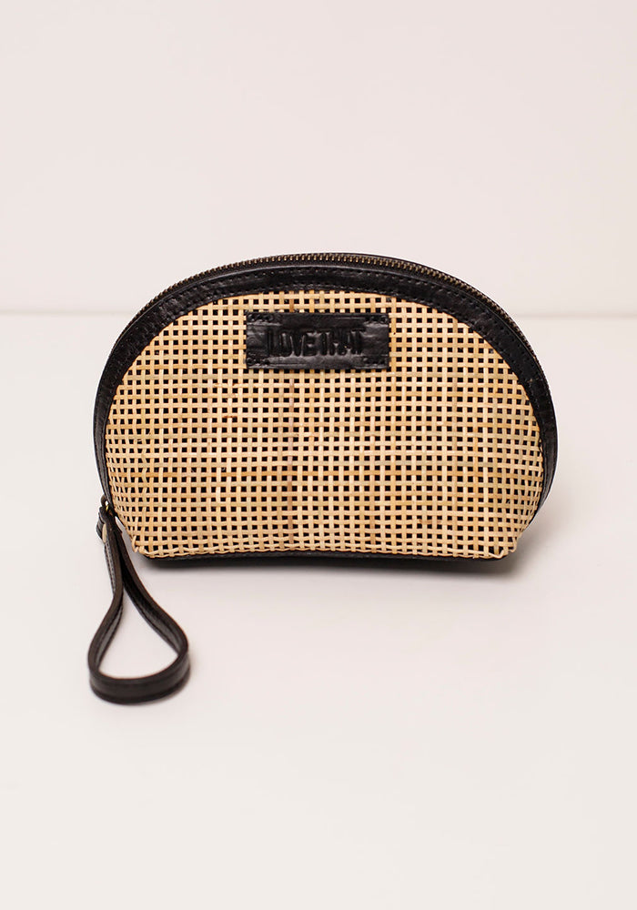Rattan Cosmetics Bag | Black